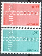 PIA - ANDORRA FR. - 1971 : Europa  -  (Yv 212-13) - Neufs