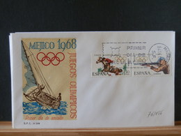 76/156  FDC  ESPAGNE - Zomer 1968: Mexico-City