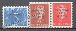 Netherlands New Guinea - Guinee Neerlandaise  1953 Yvert 22-24, Definitive Overprinted, Surtaxe - Help Flooded - MNH - Nouvelle Guinée Néerlandaise