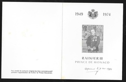 Monaco Feuillet De 4 Pages émis Le 07/11/1973 25 Ans De Règne Rainier III (Bloc N° 8) Photos TB ! ! - Cartas & Documentos