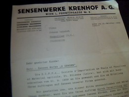 Facture D Allemagne "sensenwerke   Krenhof A.g. A Koflach  " Annee 1959  Ecrit En Allemand - 1950 - ...