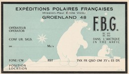 CARTE DECOREE AVEC UN OURS EXPEDITIONS POLAIRES FRANCAISES/MISSION PAUL EMILE VICTOR/GROENLAND 1948 SUPERBE - ...-1955 Prefilatelia