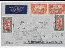 SENEGAL - 1937 - ENVELOPPE Par AVION De ZIGUINCHOR => PARIS Via AEROMARITIME Et AIR FRANCE - Cartas & Documentos