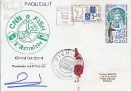 POLAR SHIPS, L'ASTROLABE ICEBREAKER, CAPTAIN SIGNATURE, SPECIAL POSTMARKS ON COVER, 1992, TAAF - Polar Ships & Icebreakers