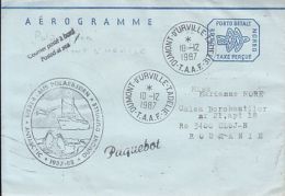 POLAR SHIP, M/S POLARBJORN, PENGUIN, SPECIAL POSTMARK ON AEROGRAMME, 1987, NORWAY - Poolshepen & Ijsbrekers