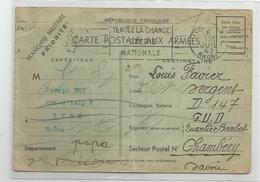 Marcophilie Carte Franchise Militaire Priorité Lyon 5/07/1940 Pour Chambéry Description Occupation Allemande Pacifique.. - Storia Postale