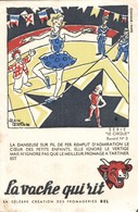 BUVARD LA VACHE QUI RIT LE CIRQUE DANSEUSE SUR FIL SIGNEE ALAIN SAINTOGAN - Produits Laitiers