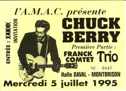 - Ticket De Concert - Chuck Berry - Halle Daval. Montbrison. 1995 - - Biglietti Per Concerti