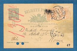 1905 PORTUGAL E HESPANHA DEZ REIS BILHETE POSTALEBRAGA - Postal Stationery