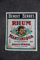 ETIQUETTE - RHUME MARTINIQUA - Benoit SERRE - TOULOUSE - Rum