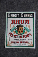 Delcampe - ETIQUETTE - RHUME MARTINIQUA - Benoit SERRE - TOULOUSE - Rum