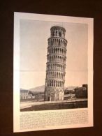 Rarissima Veduta Fine '800 Torre Pendente Di Pisa E Ponte Dei Sospiri Di Venezia - Unclassified