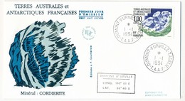 TAAF - Enveloppe FDC - Minéral CORDIERITE - Dumont D'Urville T. Adélie - 1-1-1994 - FDC