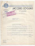 Courrier Commercial, En Tête De Facture,  1951 , Produits Pharma. JACQUES LOGEAIS, Issy Les Moulineaux , Frais Fr 1.45 E - Autres & Non Classés