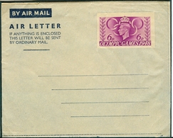 Great Britain Unused Olympic Stationery With Displaced Stamp Imprint - Sommer 1948: London