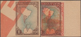 Argentine 1952 Y&T 512, Michel 583x Et 425xb. Essais Sur Papier Adapté. Carte De L' Antarctique, Forage Pétrolier En Mer - Trattato Antartico