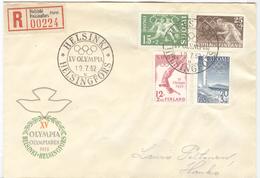 FINLAND Olympic Set On Registered Cover With Olympic Cancel 19.7.52 Opening Day Of The Games - Summer 1952: Helsinki
