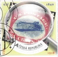 Czech Rep. / My Own Stamps (2018) 0794 (o): The World Of Philately - Postage Stamps Printing Errors: USA (1918) - Gebraucht