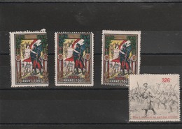 Lot De 4 Vignettes Delandre Difèrentes Avec Charnière * Propre , Fraicheur Postale - Vignettes Militaires