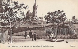 CARTE POSTALE ORIGINALE ANCIENNE : MARSEILLE UNE VUE SUR NOTRE DAME DE LA GARDE ANIMEE BOUCHES DU RHONE (13) - Notre-Dame De La Garde, Lift