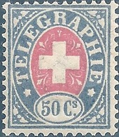 Telegraph 16, 50 Rp.blau/rosa *         1881 - Télégraphe