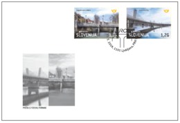 NEW EUROPA CEPT; Bridges, Brugge; Cobblers' Bridge In Ljubljana; Puch Bridge In Ptuj   FDC Cover - 2018