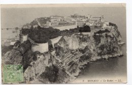 MONACO - Tp Albert 1er  5ct Vert (n° 22) Sur Carte Postale Du Rocher - Marcofilia