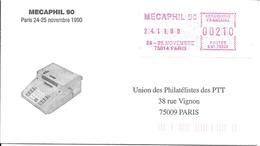 MECAPHIL 90 Au 24-11-90, PARIS SUR ENVELOPPE SOUVENIR - Andere & Zonder Classificatie