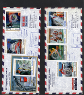 22086 Adschman - Manama / Ajman - Manama: 1971, Group Of Five Registered Airmail Covers To USA With Arriva - Manama