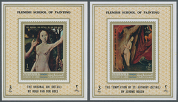 22090 Adschman - Manama / Ajman - Manama: 1972, Nude Paintings By Old Masters (Flemish School) Set Of Eigh - Manama
