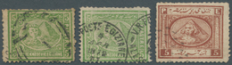 22098 Ägypten: 1867-1875: Group Of 39 Stamps Of Early Sphinx & Pyramid Issues, Used Or Unused, With 1867 5 - 1915-1921 Protettorato Britannico