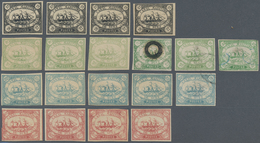 22136 Ägypten - Suez-Kanal-Gesellschaft: 1868: Group Of 19 Stamps, Four Cancelled, Others Mint With Or W/o - Sonstige & Ohne Zuordnung