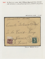 22165 Algerien: 1915/1960: Collection Of 56 Covers And Postal Stationery On Sheets, World War II With Rare - Algerien (1962-...)