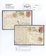 22219 Australien: 1912/1929, Nine Letters All With With Tax Markings Or Postage Due Stamps All Written Up - Autres & Non Classés