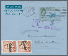 22252 Barbados: 1949/1977 (ca.), AEROGRAMMES: Accumulation With About 130 Unused And Used/CTO Airletters A - Barbados (1966-...)
