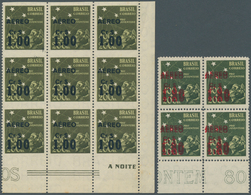 22304 Brasilien: 1944, Airmail Overprints, Group Of 38 Stamps Within Six Units, All Of Them Showing Variet - Autres & Non Classés