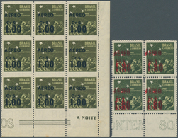 22304 Brasilien: 1944, Airmail Overprints, Group Of 38 Stamps Within Six Units, All Of Them Showing Variet - Sonstige & Ohne Zuordnung