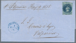 22377 Chile: 1858/1876, Five Letters Including One Front Franked With Imperforated 5 And 10 C. And Prefora - Chile