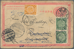 22385 China: 1893/1914, Small Lot With Three Post Card, Containing 1 C Postal Stationery Card With Additio - Autres & Non Classés