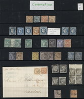 22474 Cochinchina: 1865/1900, Mainyl Used Collection Of General Issues And Overprints, Good Diversity Of P - Altri & Non Classificati