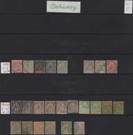 22497 Dahomey: 1899/1912, Collection On Stockpages With Main Value In The 42 Entires Ncl. Stationereis And - Autres & Non Classés