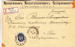 Russie - Lettonie - Lettre Recom De 1901 - Oblit Riga - Exp  Vers Riga - Lettres & Documents