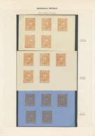 22504 Dominikanische Republik: 1880/90 (ca.), Spcecialised Collection Of Proofs Of The Coat Of Arms Issue, - Dominicaanse Republiek