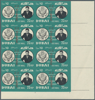 22544 Dubai: 1964, 1st Death Anniversary Of John F. Kennedy 75np. Unissued Stamp In Dark-green/black With - Dubai