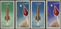 22548 Dubai: 1964, Space Travel Set Of Eight Different IMPERFORATE Values (Rocket Taking Off And Spacecraf - Dubai