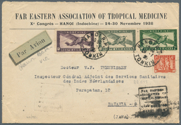 22580 Französisch-Indochina: 1937/38, Correspondence Of Airmails (6) Hanoi - Batavia Via Bangkok, Each At - Brieven En Documenten