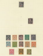 22583 Französisch-Kongo: 1891/1900, Pretty Collection On Album Pages, From 1891 Red Overprint 5c. On 1c. D - Brieven En Documenten