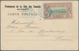 22597 Französische Somaliküste: 1897/1903, Lot Of Ten Entires Bearing Frankings "Djibouti Views" Incl. Ove - Gebruikt