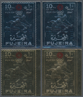 22612 Fudschaira / Fujeira: 1971, Summer Olympics Munich 1972 'Hurdling' Gold And Silver Foil Stamps Inves - Fudschaira