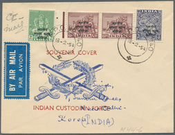 22744 Indien - Feldpost: 1954-1968: Group Of 14 Covers From The Indian Custodian Forces, The Intern. Commi - Franchise Militaire